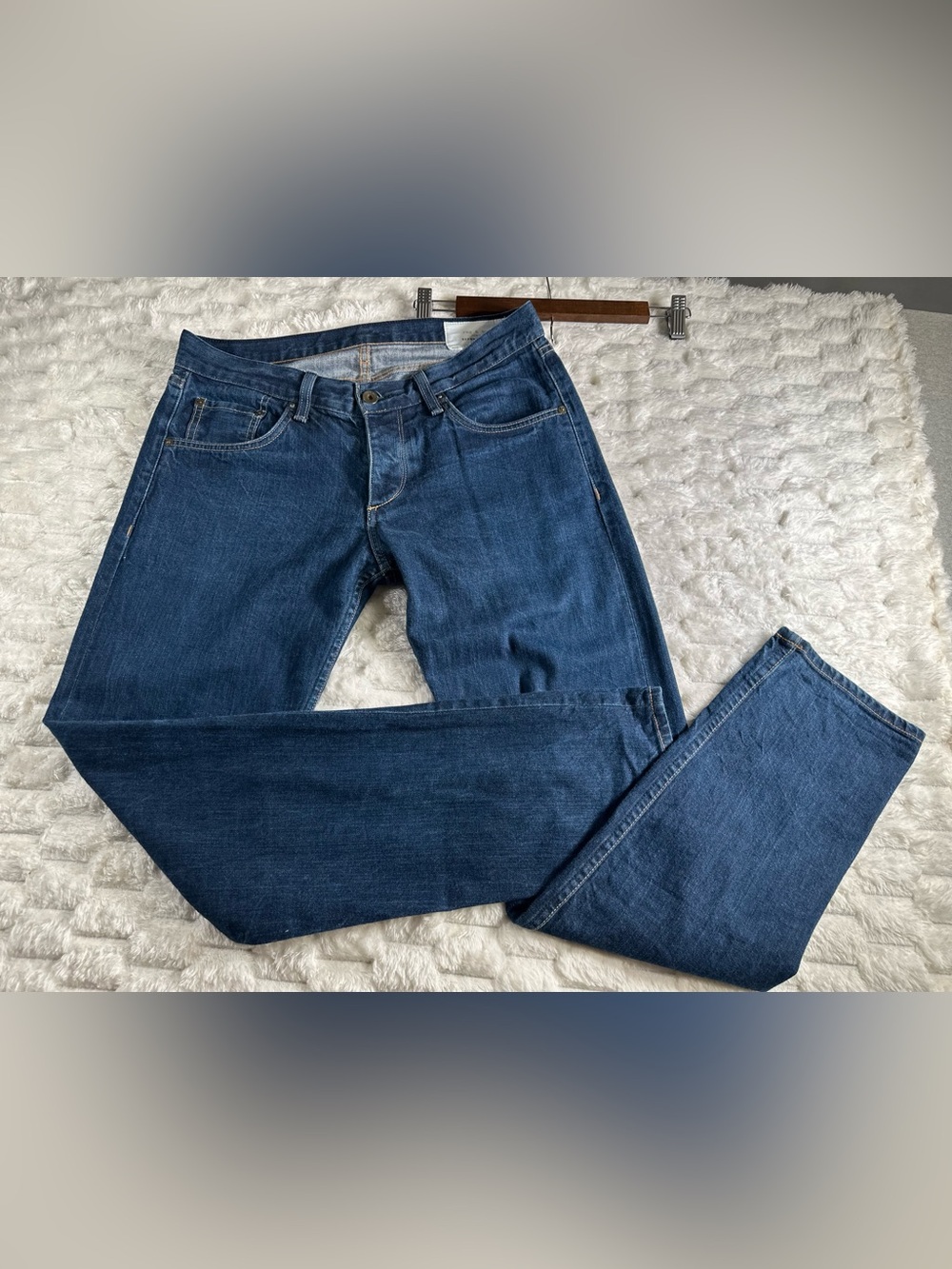 rag & bone Standard Issue Fit 2 Slim Leg Jeans Size 32 Raw Indigo Denim USA